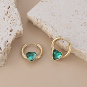 French Candy Color Loving Heart Zircon Titanium Steel – Everyday Gifts — 14