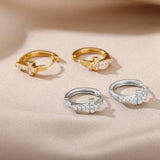 Aesthetic Stainless Steel Hoop Earrings For Women Gold – Gifts for Her — 1