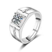 Men's Ring 925 Silver Mosanite Copper Plated Platinum – Gifts for Him — 7