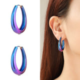 Colorful Metal Holographic Hoop Earrings Female Y2g – Gifts for Her — 2