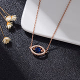 Lucky Blue Eyes Tear Rose Gold Necklace – Jewelry Gift Ideas — 4
