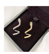 European And American Micro-set Snake-shaped Earrings – Gifts for Her — 1