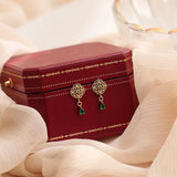Silver Plated Emerald Stud Earrings Chinese Vintage – Useful Gifts — 3