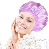 Double-layer Shower Cap Satin Long Hair Shower Cap – Beauty Gifts — 2