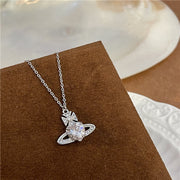 Luxury Gift Plane Full Of Diamond Saturn Necklace – Jewelry Gift Ideas — 6