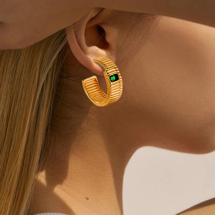 Retro Trendy Niche Plaid Earrings Do Not Fade – Birthday Gifts — 1