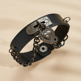 Gothic Heart-Shape Lock Link Leather Metal Snap – Jewelry Gift Ideas — 6