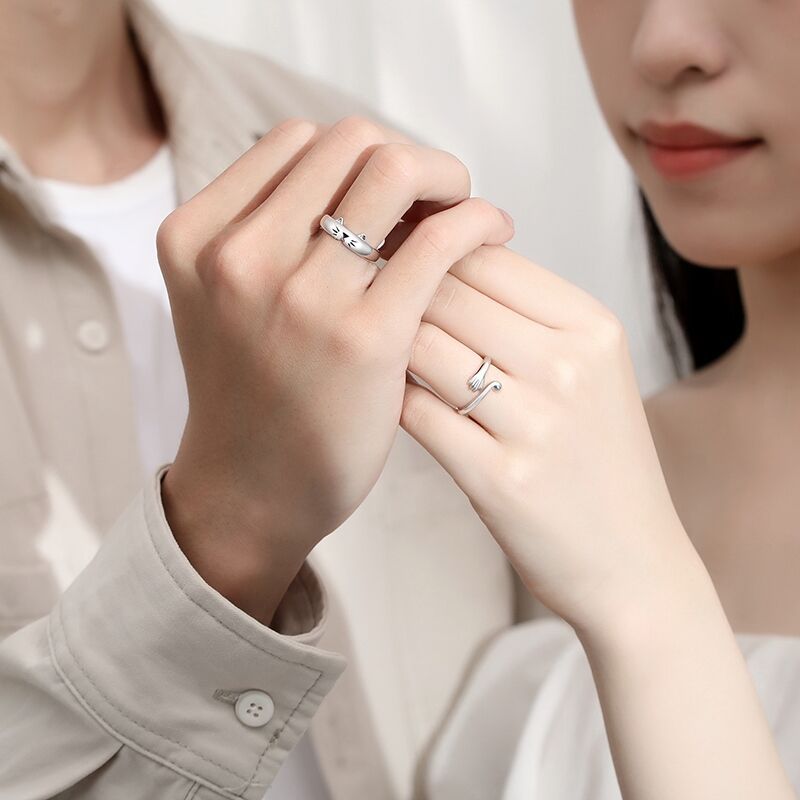 Lovers' Small Lovely Cat Claw Pair Simple Ring – Cat Lover Gifts — 1