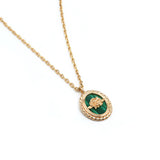 Gold Plated Natural Malachite Necklace – Jewelry Gift Ideas — 5