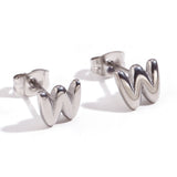 Titanium Steel Earrings 18K Gold Mini Alphabet Letter – Gifts for Her — 9