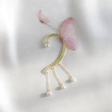Women's Crystal Pearl Flowing Butterfly Earrings – Gifts for Her — 3