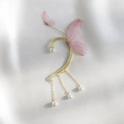 Women's Crystal Pearl Flowing Butterfly Earrings – Gifts for Her — 3