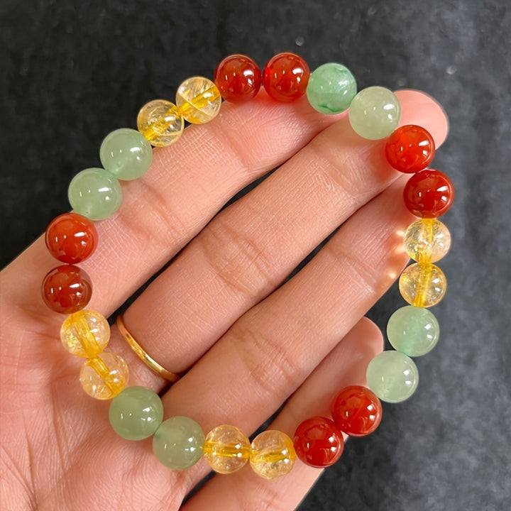 8mm Yellow Beaded Bracelet Bracelet Hand – Jewelry Gift Ideas — 1