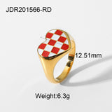 Party Jewelry Love Chessboard Plaid Ring – Jewelry Gift Ideas — 8
