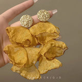 Retro Chiffon Petal Fringed Earrings – Birthday Gifts — 4