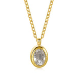 Emerald Zircon Necklace Titanium Steel Oval – Jewelry Gift Ideas — 6