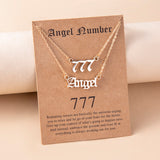 Gold Letter Angel Number 444 777 Multi-layer Chain – Gifts for Her — 3