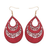 Wood Hollow Waterdrop Earring Jewelry – Jewelry Gift Ideas — 1