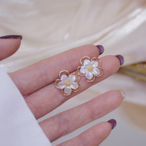Acrylic Flower Symphony Simple Stud Earrings – Unique Gift Ideas — 2