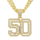 Mens Fashion Full Diamond Number 50 Pendant – Jewelry Gift Ideas — 3