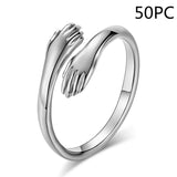 Alloy Simple Hands Hug Ring Opening Adjustable – Jewelry Gift Ideas — 4