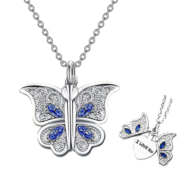 Romantic Butterfly Locket Necklace Openable I – Jewelry Gift Ideas — 1