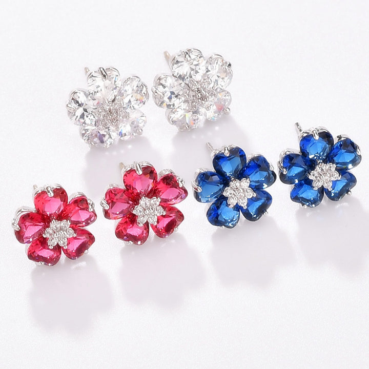 Women's Love Petal Zircon Earrings – Gifts for Her — 1