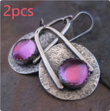 RETRO Geometric Disc Purple Earrings – Gift Ideas — 3