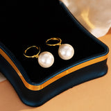 S925 Sterling Silver Earrings Ear Button Pearl – Gift Ideas — 3