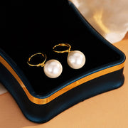 S925 Sterling Silver Earrings Ear Button Pearl – Gift Ideas — 3
