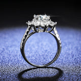 Women's Sunflower Flower Moissanite Silver Ring – Gifts for Her — 2