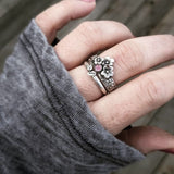 Women's Vintage Flower Couple Rings Imitation Thai – Gifts for Couples — 2