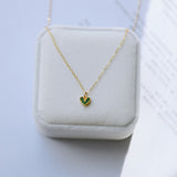 Sterling Silver Necklace Plated With 14K Emerald – Jewelry Gift Ideas — 5
