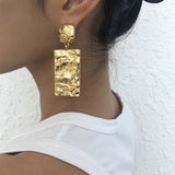 Alloy Pleated Elegant And Simple Earrings Geometric – Small Gift Ideas — 1