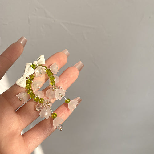 Bell Orchid Tassel Silver Needle Earrings – Unique Gift Ideas — 2