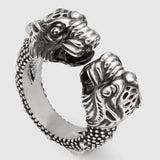 Vintage Distressed Hip Hop S925 Sterling Silver Ring – Stylish Gifts — 3