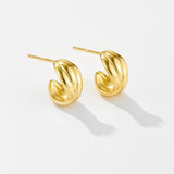 Korean Style Niche Design Earrings C- Ring Irregular – Stylish Gifts — 2