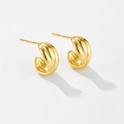 Korean Style Niche Design Earrings C- Ring Irregular – Stylish Gifts — 2