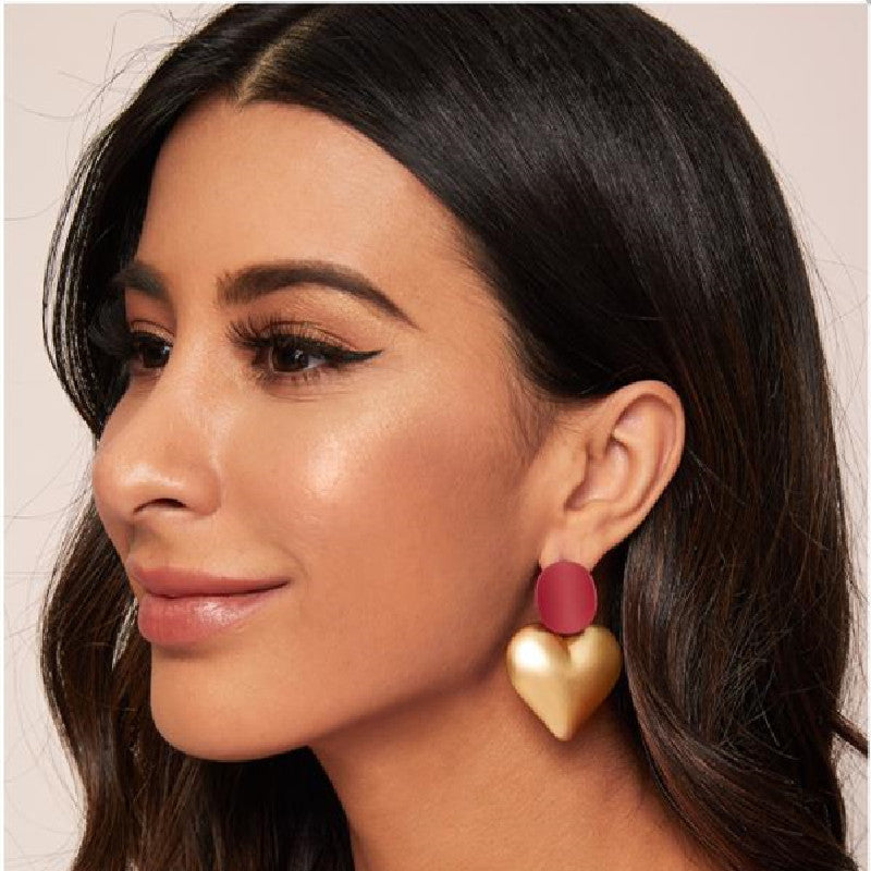 Street Style Ear Jewelry Big Peach Heart Acrylic – Stylish Gifts — 1