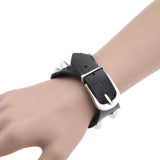 Metal Rock Double Row Flat Rivet Bracelet PU – Jewelry Gift Ideas — 19