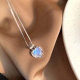 Sterling Silver Heart Natural Moonstone Necklace – Jewelry Gift Ideas — 3