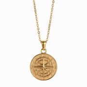 Stainless Steel Compass Circular Necklace – Jewelry Gift Ideas — 2