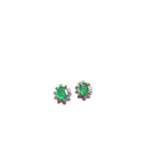 Women's Natural Emerald Silver Stud Earrings – Gifts for Her — 6
