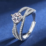 Sterling Silver Female Mosonite Ring Microinlay – Gifts for Her — 5