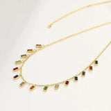 Colored Gemstone S925 Silver Small Skirt Necklace – Jewelry Gift Ideas — 2