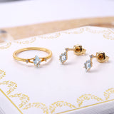 Women's Blue Topaz Diamond Earrings – Gifts for Her — 2