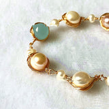 14k Gold Wrapped Yarn Hand-made Sapphire Bracelet – Jewelry Gift Ideas — 3