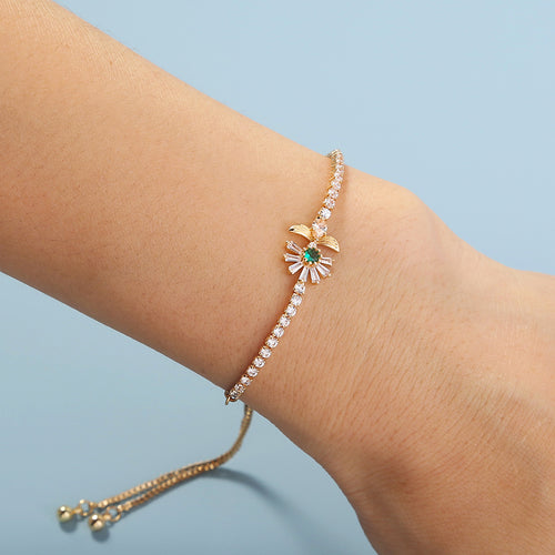 Copper Bee Chrysanthemum Gold Plated White Zircon – Jewelry Gift Ideas — 2