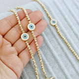 Beaded 18K Copper-plated Gold Lucky Blue Eyes – Jewelry Gift Ideas — 10
