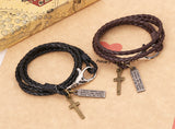 PU Woven Leather Cowhide Bracelet Double Ring – Jewelry Gift Ideas — 2